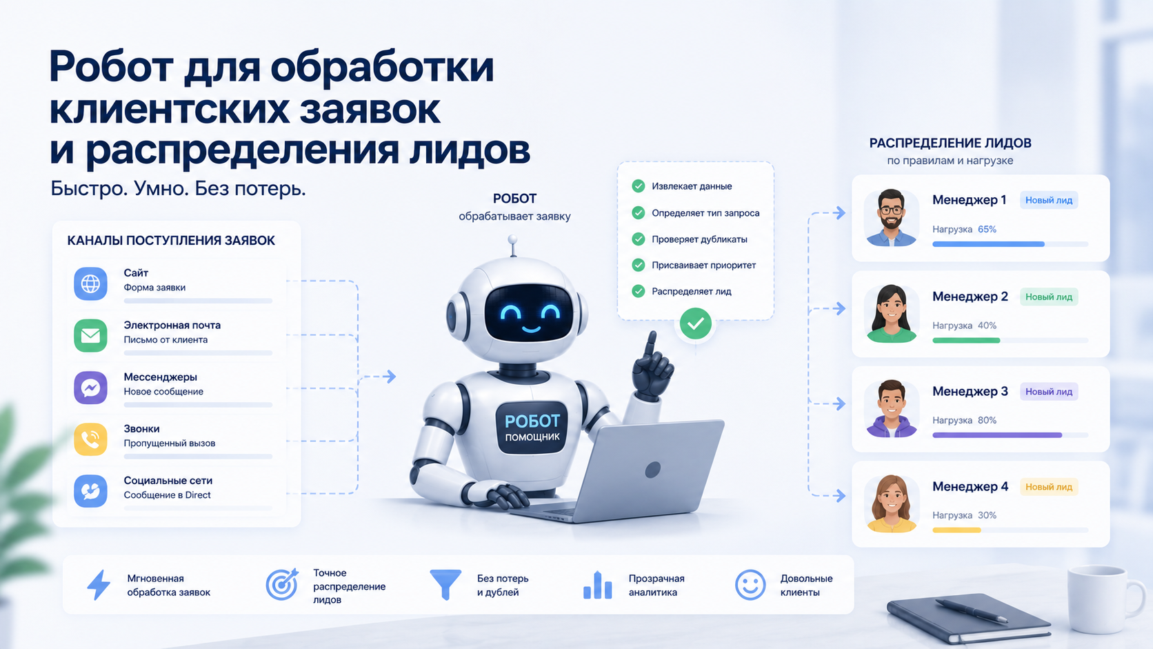 Робот для обработки клиентских заявок и распределения лидов